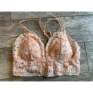 Victorias Secret PINK Lace Bralette size Medium Fairy Crochet Romantic Goth Bra